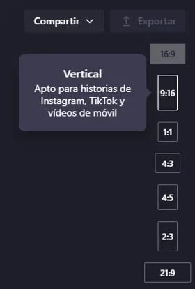 Formato Vertical en ClipChamp
